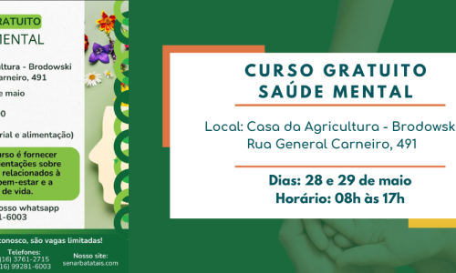 CURSO GRATUITO -  SAÚDE MENTAL